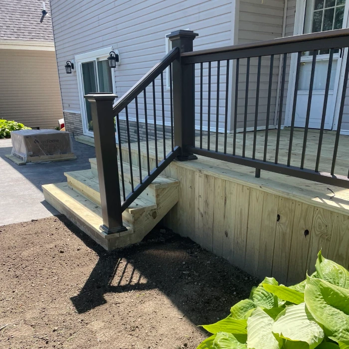 New deck railing and handrail installation by Union Properties in Port Huron MI